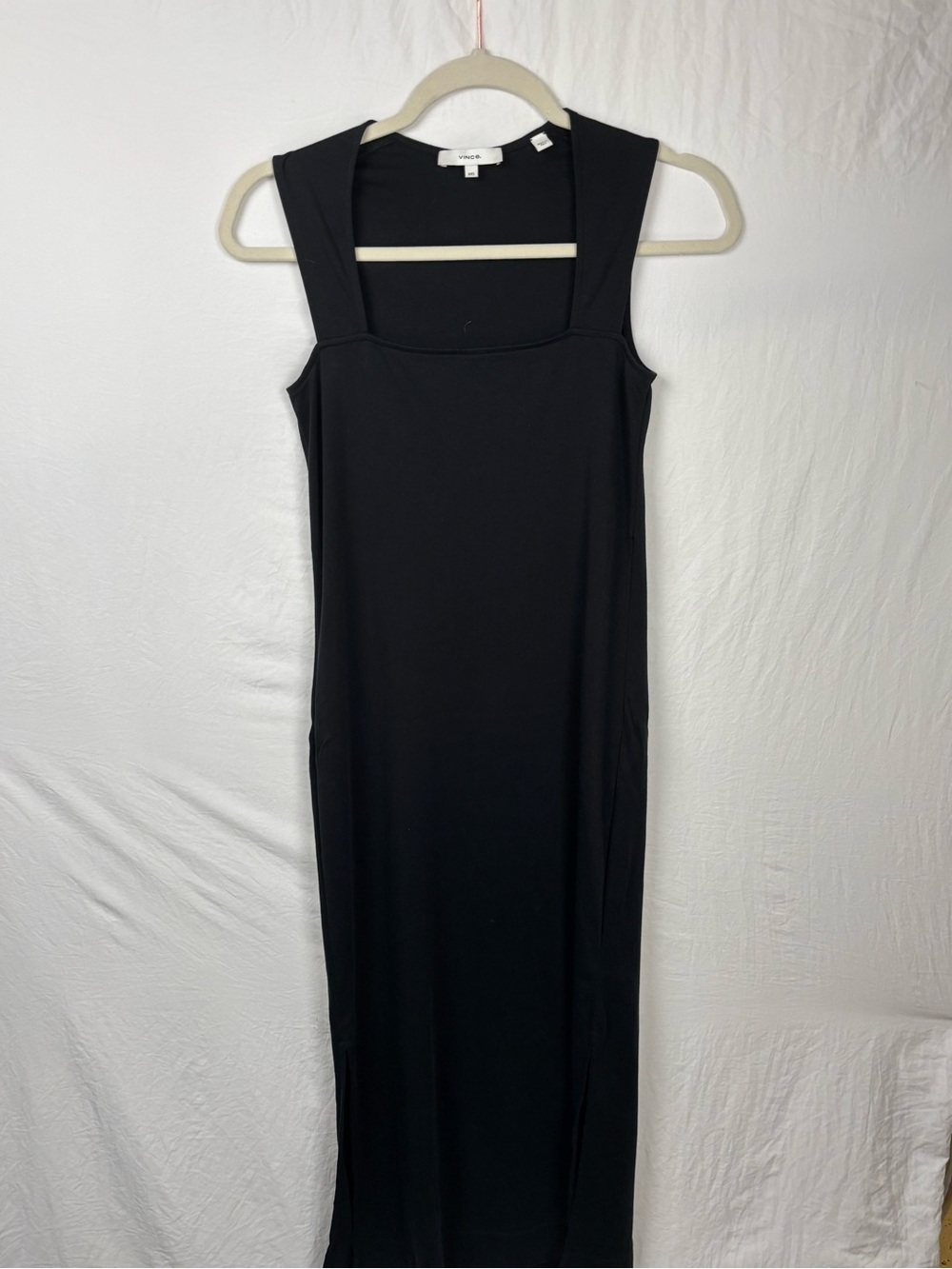 Vince women’s XXS Black Sleeveless Square-Neck Maxi Dress little black dress